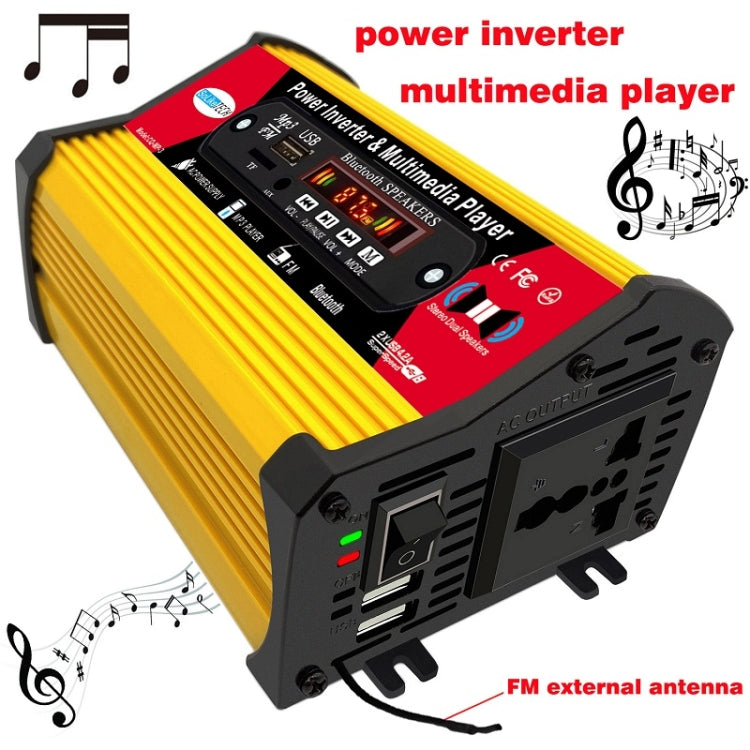 SOLIKE TECH 300W Modified Sine Wave Inverter with Bluetooth MP3/FM Multimedia Player 12V to 220V - Modified Square Wave by buy2fix | Online Shopping UK | buy2fix
