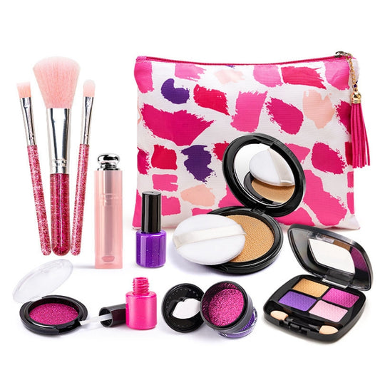 11pcs/set Girls Simulation Dressing Makeup Box Play House Non-toxic Cosmetics Set, Style: Graffiti Bag 1163 - Pretend Play Toys by buy2fix | Online Shopping UK | buy2fix