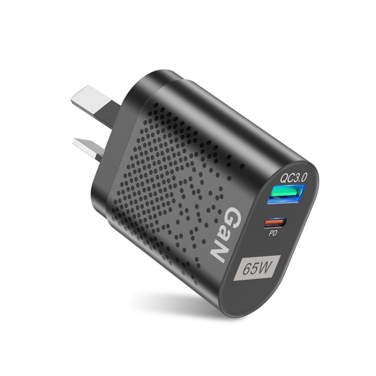 BK375-GaN AU Plug USB+Type-C 65W GaN Mobile Phone Charger PD Fast Charge Computer Adapter, Color: Black - USB Charger by buy2fix | Online Shopping UK | buy2fix