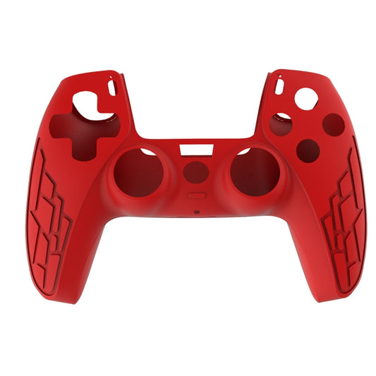 For PS5 Gamepad Silicone Case Non-slip Texture Thickened Protective Cover(Red) - Cases by buy2fix | Online Shopping UK | buy2fix