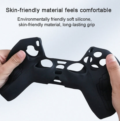 For PS5 Gamepad Silicone Case Non-slip Texture Thickened Protective Cover(Blue) - Cases by buy2fix | Online Shopping UK | buy2fix