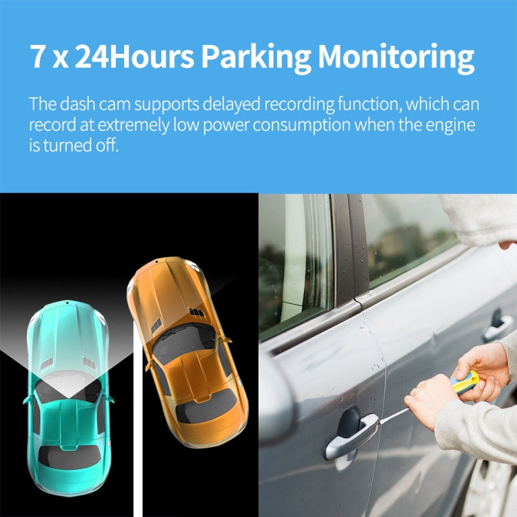 FISANG Wireless WIFI Single Recording 2K HD Night Vision Car Recorder(K03) - Car DVRs by FISANG | Online Shopping UK | buy2fix