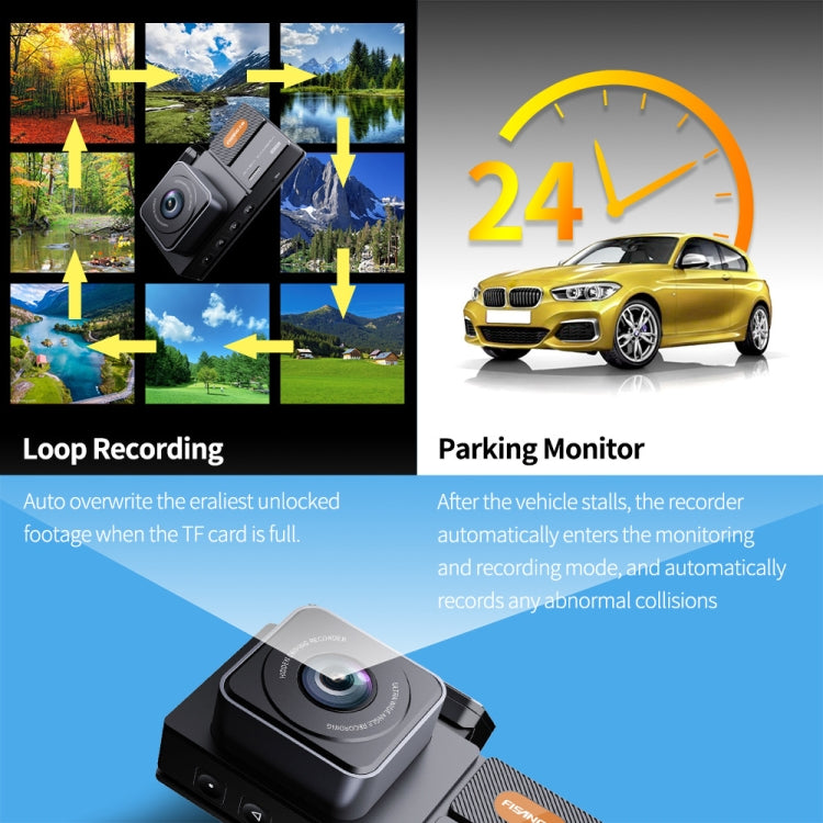 FISANG Wireless WIFI Single Recording 2K HD Night Vision Car Recorder(K03) - Car DVRs by FISANG | Online Shopping UK | buy2fix