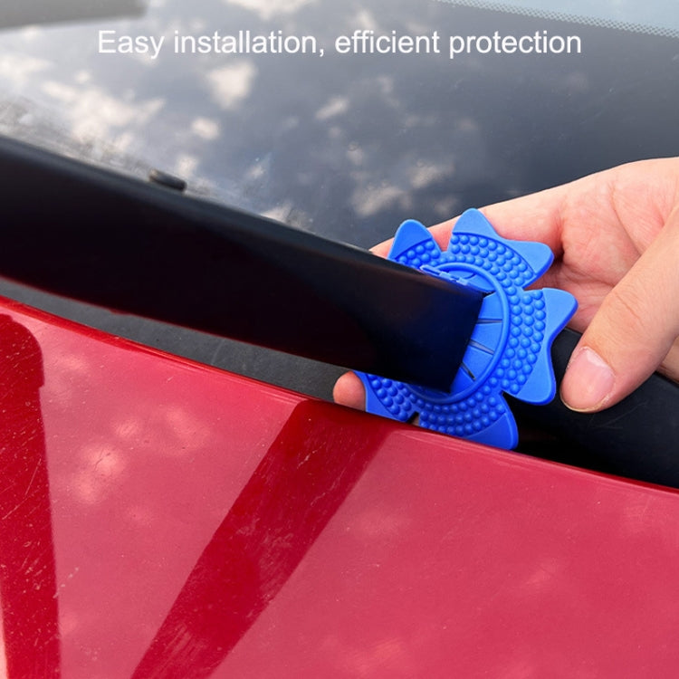 4sets Car Universal Wiper Hole Protective Cover PVC Dustproof Snowproof Wiper Pad(Blue Small Hole) - Others by buy2fix | Online Shopping UK | buy2fix