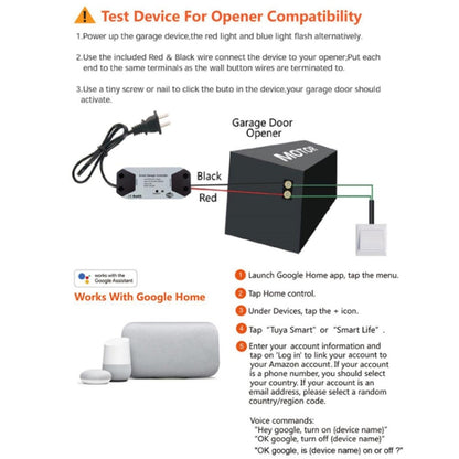 Tuya APP Remote Control WIFI Smart Garage Door Controller, Specification: UK Plug - Smart Switch by Tuya | Online Shopping UK | buy2fix