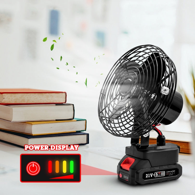 HILDA Portable Powerful Fan Outdoor Hair Dryer, With EU Plug Adaptor, Style: 6 inch With 2 Battery (3000mAh) - Electric Fans by HILDA | Online Shopping UK | buy2fix