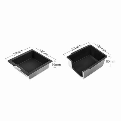 For Tesla Model 3 / Y Silicone Double Layer Storage Small Ice Box, Style: Center Front With Divider (Black) - Stowing Tidying by buy2fix | Online Shopping UK | buy2fix