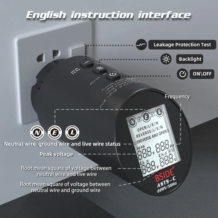 BSIDE ASTS Circuit Analyzer Plug Power Tester UK Plug - Current & Voltage Tester by BSIDE | Online Shopping UK | buy2fix