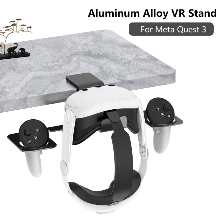 For Meta Quest 2/3/Pro Table-Side Stand Aluminum Alloy VR Storage Bracket(Black) - VR Accessories by buy2fix | Online Shopping UK | buy2fix