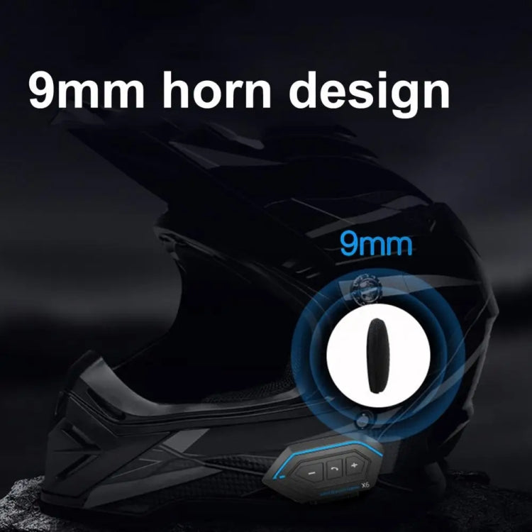 X6 Helmet Bluetooth Headset Wireless Waterproof Moto Handsfree Stereo Headphone(Hard Pipe Wheat) - Motorcycle Walkie Talkie by buy2fix | Online Shopping UK | buy2fix