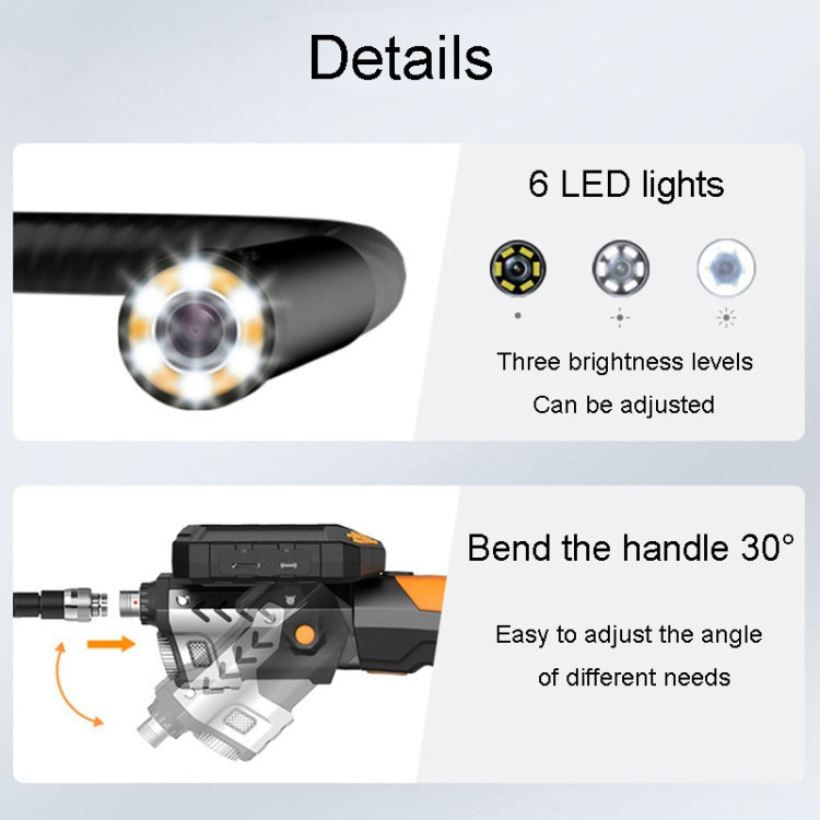 Teslong NTS300 5 Inch HD Large Screen Industrial Inspection Borescope Auto Repair Tools, Specification: 7.6mm-1M -  by Teslong | Online Shopping UK | buy2fix