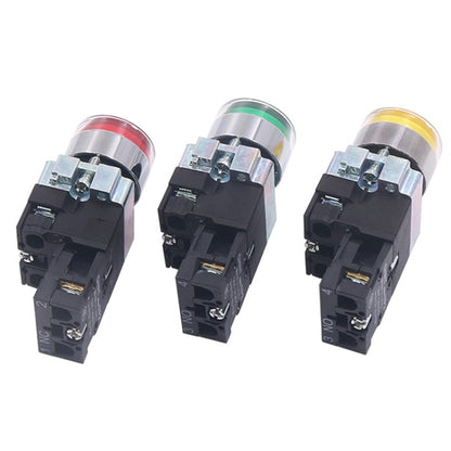 CHINT NP2-BW3365/24V 1 NO+1 NC Pushbutton Switches With LED Light Silver Alloy Contact Push Button - Car Switches by CHINT | Online Shopping UK | buy2fix