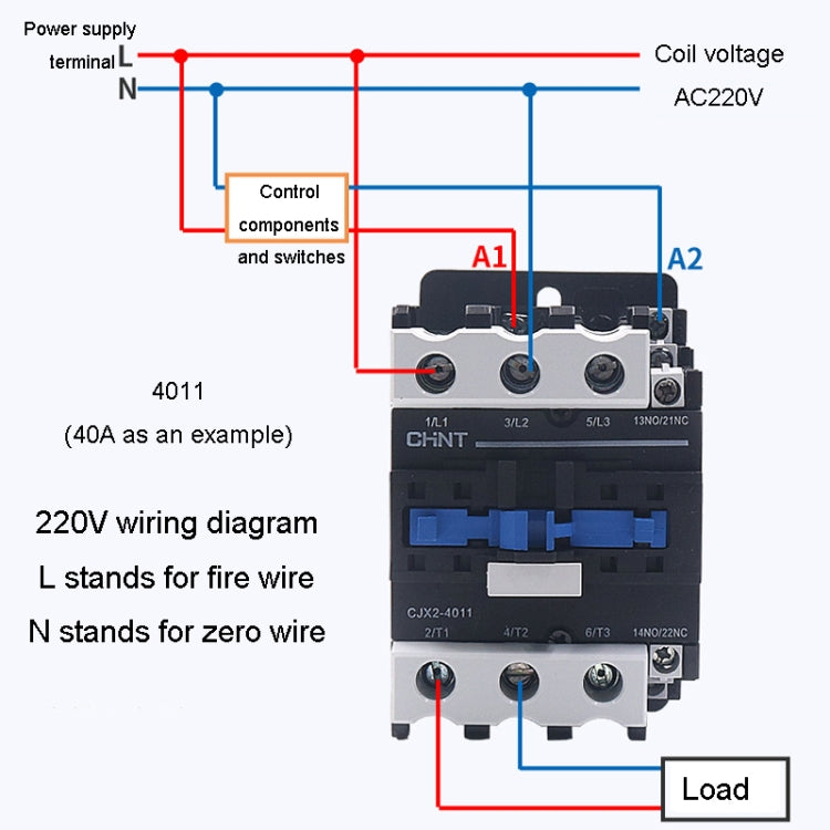 CHNT CJX2-1810 18A 220V Silver Alloy Contacts Multi-Purpose Single-Phase AC Contactor - Relays by CHNT | Online Shopping UK | buy2fix