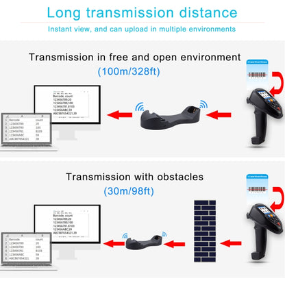 2D  Wireless Barcode Reader Scanner Data Collector With 2.2-Inch LCD Screen - Barcode Scanner by buy2fix | Online Shopping UK | buy2fix
