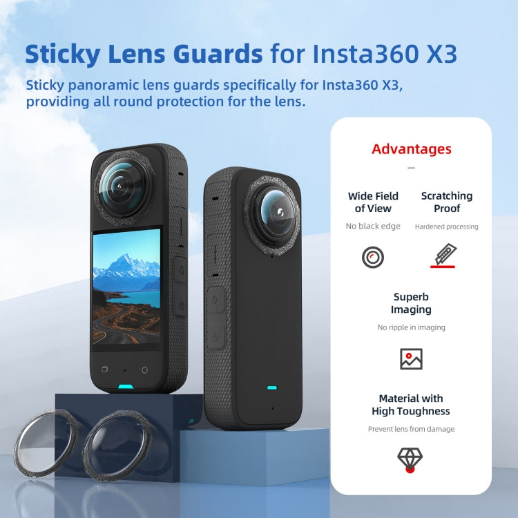 For Insta360 X3 aMagisn 2 In 1 Paste Lens Guard Mobility Camera Accessories - Len Accessories by aMagisn | Online Shopping UK | buy2fix