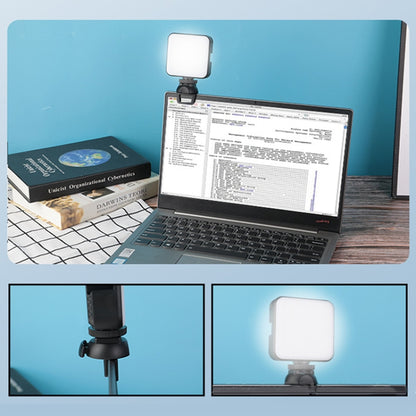 W64 64LEDs Video Conferencing Mobile Laptop Live Fill Light Photography Pocket Lamp, Spec: Clip+Tripod Set - Selfie Light by buy2fix | Online Shopping UK | buy2fix