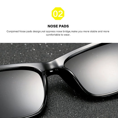 2 PCS Men Polarized Sunglasses Night Vision Anti-glare Driving Sun Glasses Goggles(Bright Black Frame Gray Lens) - Outdoor & Sports by buy2fix | Online Shopping UK | buy2fix