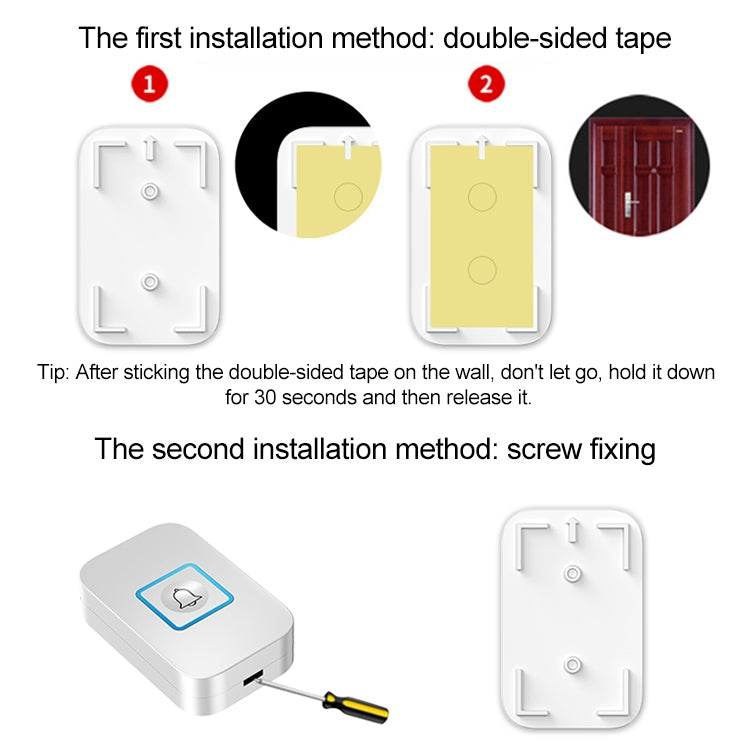 CACAZI C86 Wireless SOS Pager Doorbell Old man Child Emergency Alarm Remote Call Bell, US Plug(White) - Security by CACAZI | Online Shopping UK | buy2fix