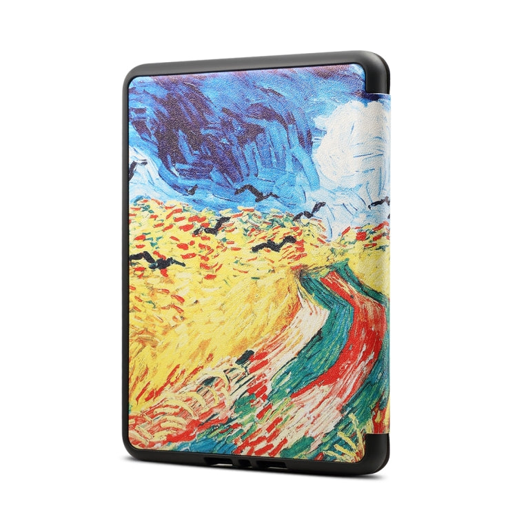 Van Gogh Oil Painting Pattern Horizontal Flip PU + TPU Leather Protective Case for Amazon Kindle Paperwhite 4 (2018), with Sleep & Wake-up Function - Mobile Accessories by buy2fix | Online Shopping UK | buy2fix