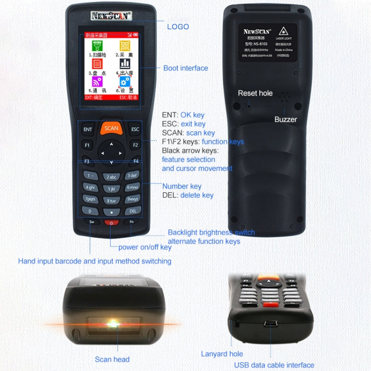 NEWSCAN NS8103L One-dimensional Laser Wireless Barcode Scanner Collector - Consumer Electronics by NEWSCAN | Online Shopping UK | buy2fix