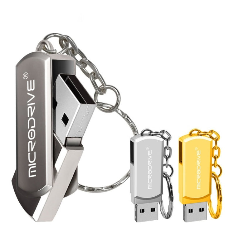 MicroDrive 128GB USB 2.0 Creative Personality Metal U Disk with Keychain (Silver) - USB Flash Drives by MicroDrive | Online Shopping UK | buy2fix