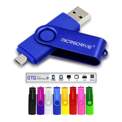 MicroDrive 64GB USB 2.0 Phone and Computer Dual-use Rotary OTG Metal U Disk (Black) - USB Flash Drives by MicroDrive | Online Shopping UK | buy2fix