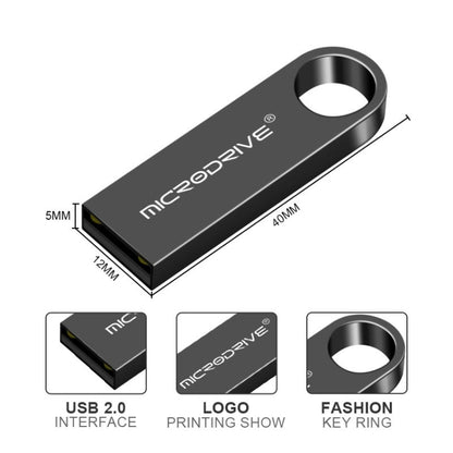 MicroDrive 32GB USB 2.0 Metal Waterproof High Speed U Disk(Black) - USB Flash Drives by MicroDrive | Online Shopping UK | buy2fix