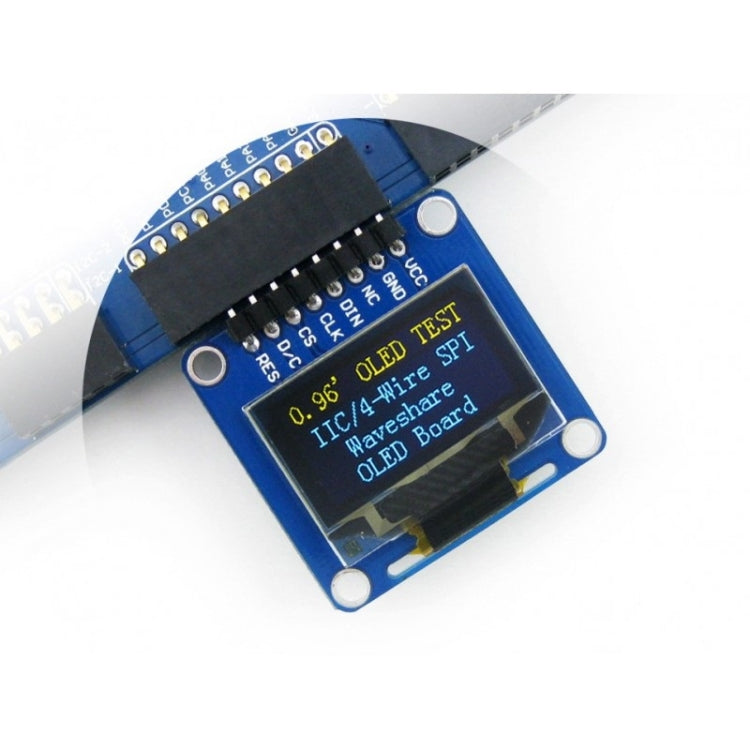 Waveshare 0.96 inch 128*64 OLED (A), SPI/I2C Interfaces, Angled Horizontal Pinheader - Modules Expansions Accessories by Waveshare | Online Shopping UK | buy2fix