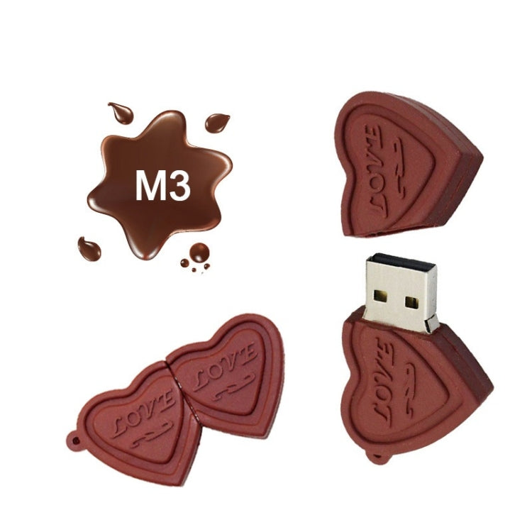 MicroDrive 16GB USB 2.0 Creative Heart Chocolate U Disk - USB Flash Drives by MicroDrive | Online Shopping UK | buy2fix